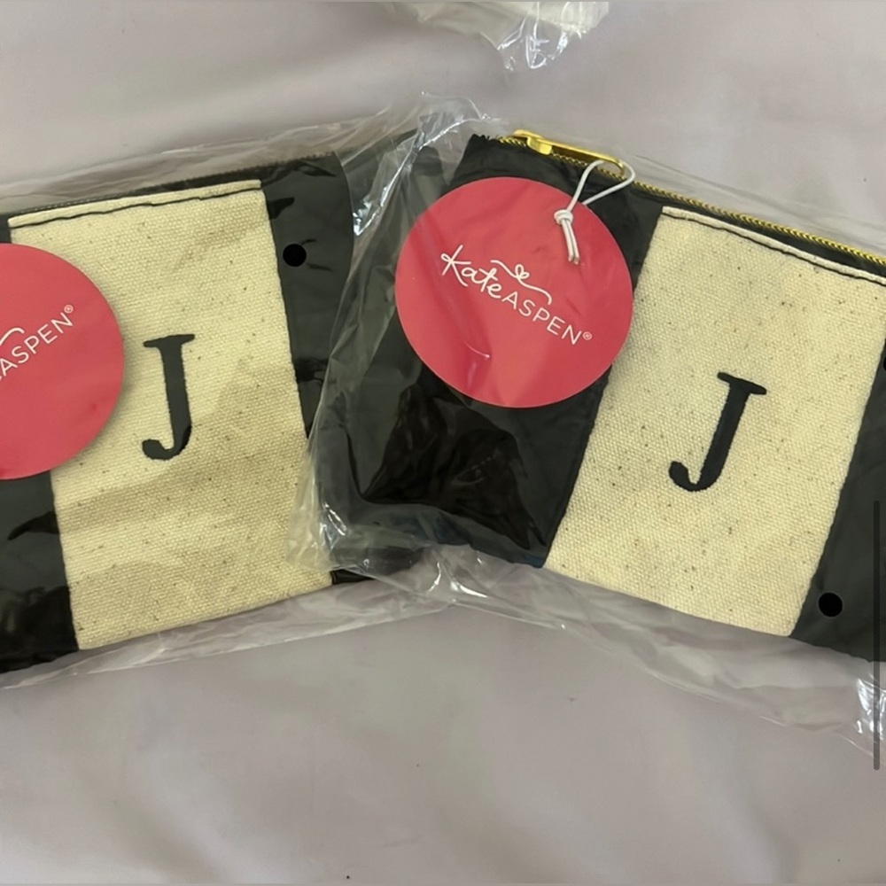 Kate Aspen "J” Initialed Mini Makeup Bag